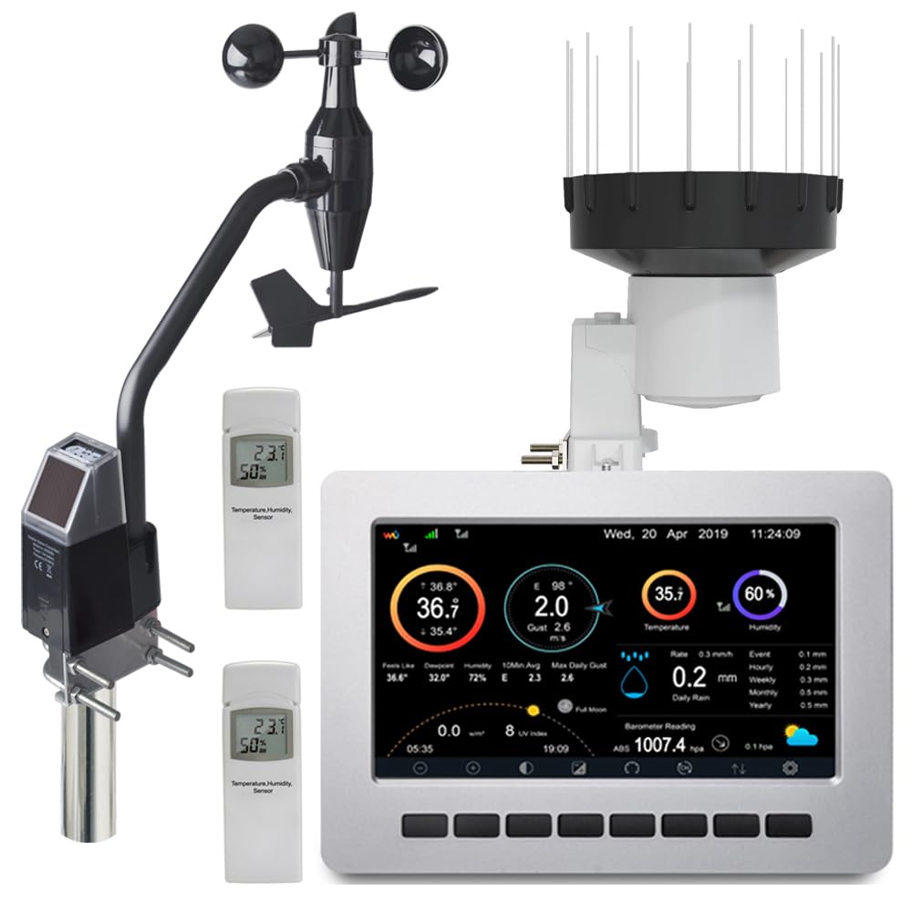 froggit HP1000SE PRO Single Sensor Edition Estación meteorológica inalámbrica por wifi, pantalla HP1000SE PRO, incluye sensor de interior + DP40 + DP80 + DP300