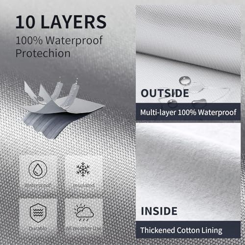 Image of Ford F-150 Truck Cover Custom Fit 1997-2026 Super Cab Short Bed(6.5') with Door Zipper, 10 Layers Outdoor Pickup Truck Cover Waterproof All Weather, Car Tarp for Wind Dust Sun etc Protection.