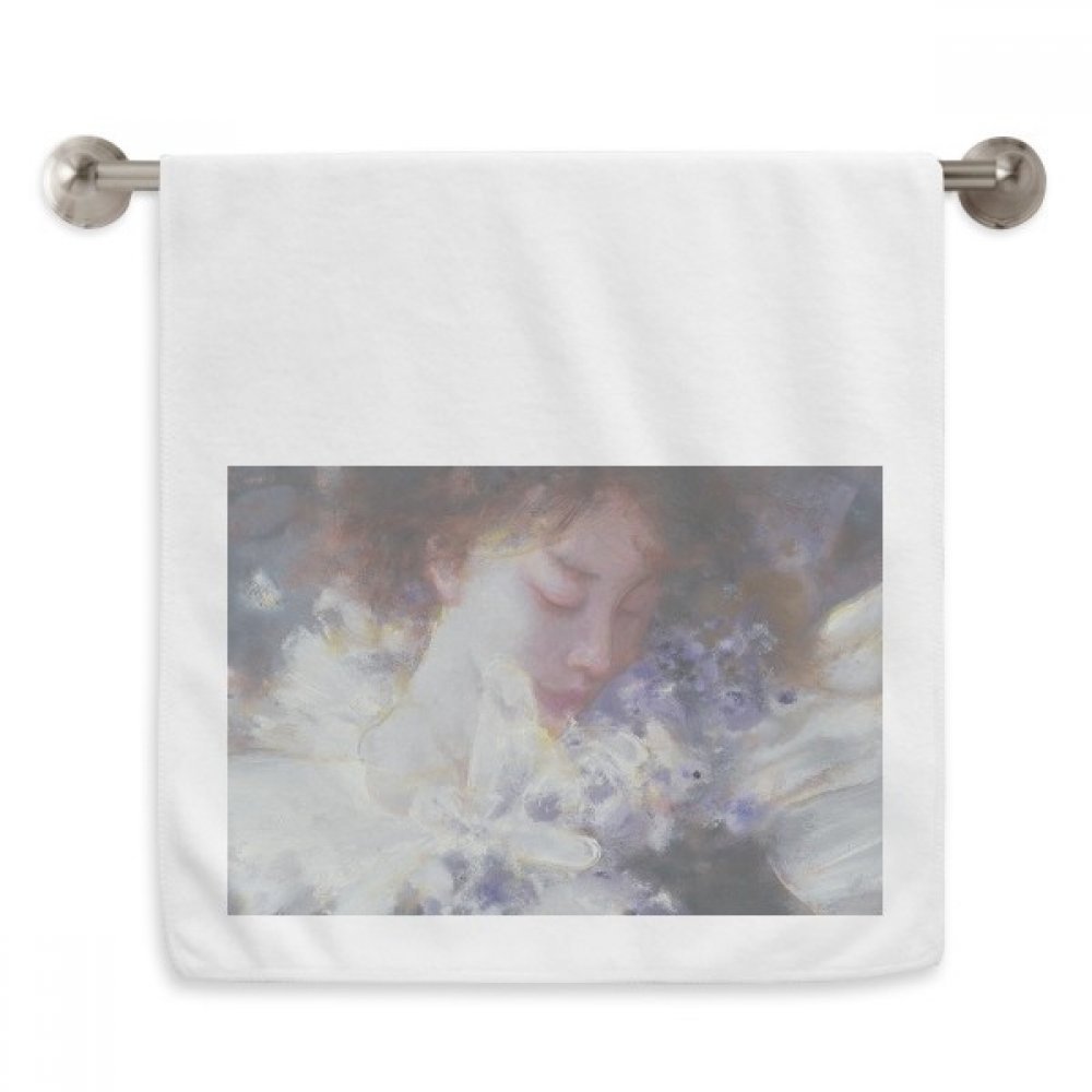 Serviette douce xjj peinture à l'huile dream away 33x74 cm blanc