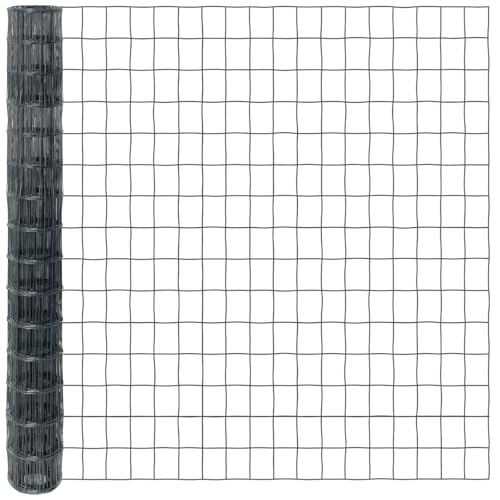 VOSS.garden 10m Gitterzaun 150cm Premium Maschendrahtzaun 100x75mm Gartenzaun Anthrazit Wetterfest Punktgeschweißt