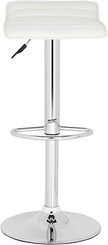 Safavieh Home Collection Kemonti Taburete giratorio ajustable de gas de 22.4 a 30.9 pulgadas Blanco,Negro