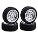 LAFEINA 4PCS 1/10 RC Car 68mm Tires and Wheels for 1:10 RC On Road Car Racing Car Traxxas Tamiya HSP HPI Kyosho (Silver)