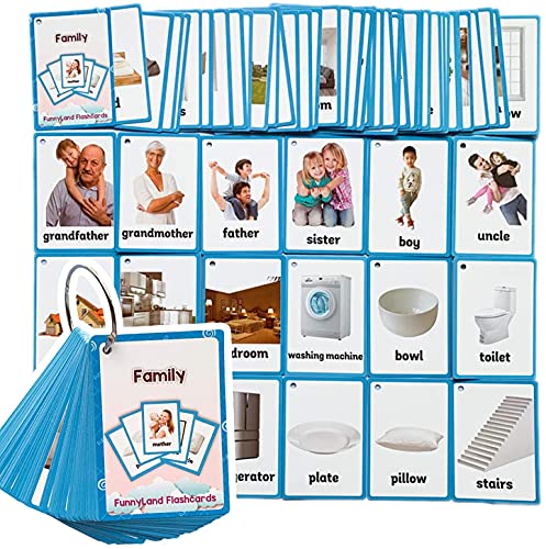 HONTOUSIP Lernkarten für Kleinkinder für Familie und Haus, spezielles pädagogisches Lernkarten-Set, perfekt für Kindergärtner, Lehrer, Autismus-Therapeuten (11 x 7,6 cm), 65 Stück