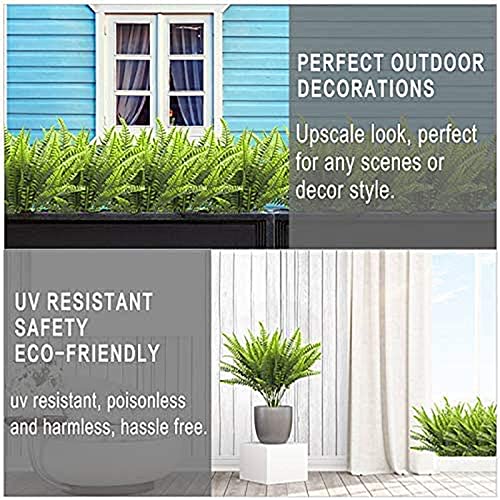 Turnmeon 18 Bundles Artificial Plants Spring Decor Fake Plants Greenery Faux Plant Boston Fern Outdoor Uv Resistant Artificial Flowers Plants Outside Indoor For Home Garden Summer Decor #TOP2