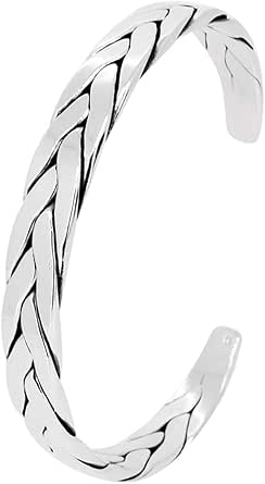 Treasure Bay Bracciale Rigido Aperto In Argento Sterling 925 – Serpente, Fatto A Mano, Confezione Regalo - 2