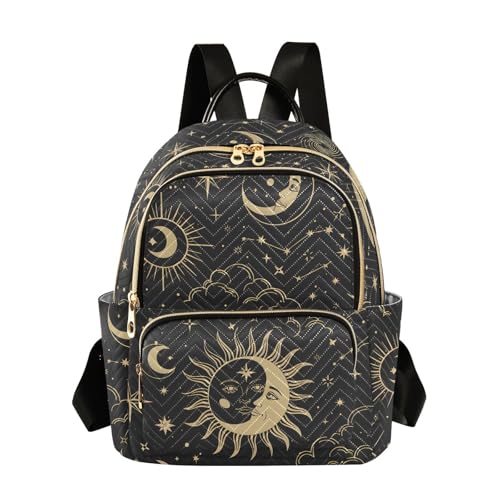 Image of ALAZA Sun Moon Stars Constellations Witchery Small Backpack Purse for Women Travel Bag Fashion Daypack Back Pack Shoulder Bag