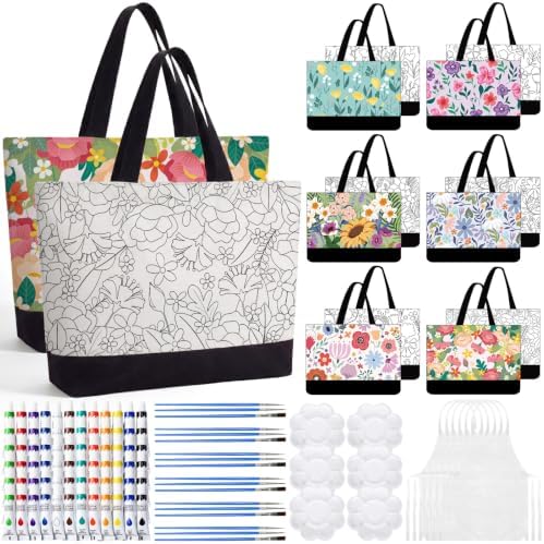 Geetery 30Pcs Pre Drawn Canvas Bag Set 18.5x15inch Paint and Sip ...