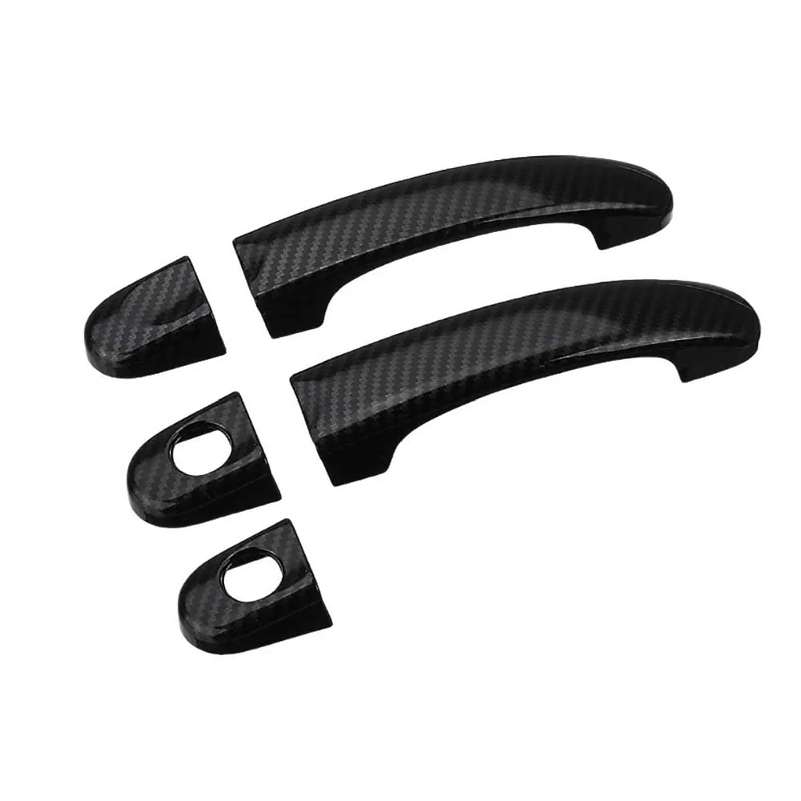 RDWSPLI Exterior Handle Shell Compatible with VW for Beetle 2012-2018 Door Handle Cover Glossy Black Carbon Fiber Chrome Silver Car Styling