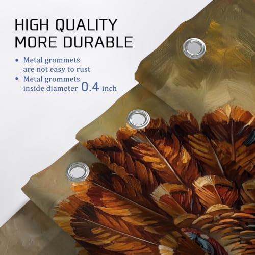 Rideau de douche imperméable orange rustique citrouilles extra large