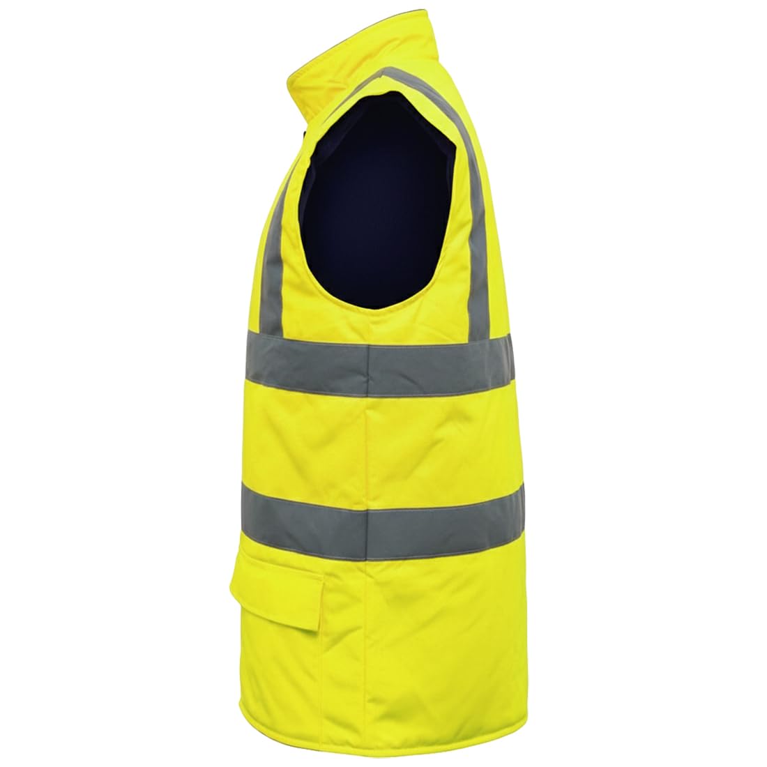 FASHIONISM Gilet sans manches haute visibilité unisexe doublé polaire réversible haute visibilité réfléchissant Gilet robuste