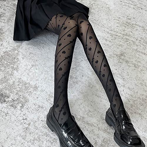 Image of Cute Patterned Pantyhose Tights for Women Valentine's Day