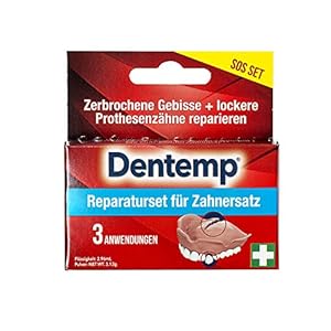 Dentemp Noodreparatieset voor gebroken tandonderdelen, 3 toepassingen, gebroken gebit en losse prothesetanden herstellen