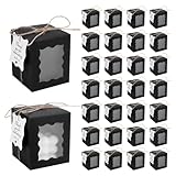 PH PandaHall 50 Sets Candles Gift Box, Clear Visible Kraft Paper Box 8.5x8.5x10cm Candles Packaging Storage Box for 10oz Candle Jar Birthday Wedding Ramadan Small Business Cookies Candies