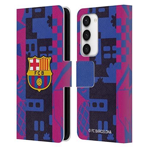 Funda de Cuero FC Barcelona Samsung S23 5G para Ver Partidos en Soporte Horizontal