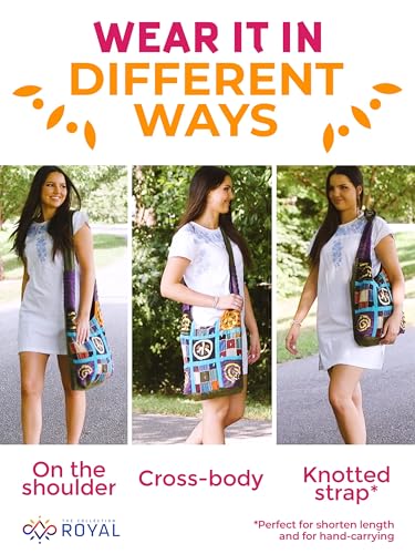 Image of THE COLLECTION ROYAL Hobo Crossbody Bags for Women, Boho Purse, Boho Bag | Hippie Bag, Indie Tote Bag, Cloth Purse for Women