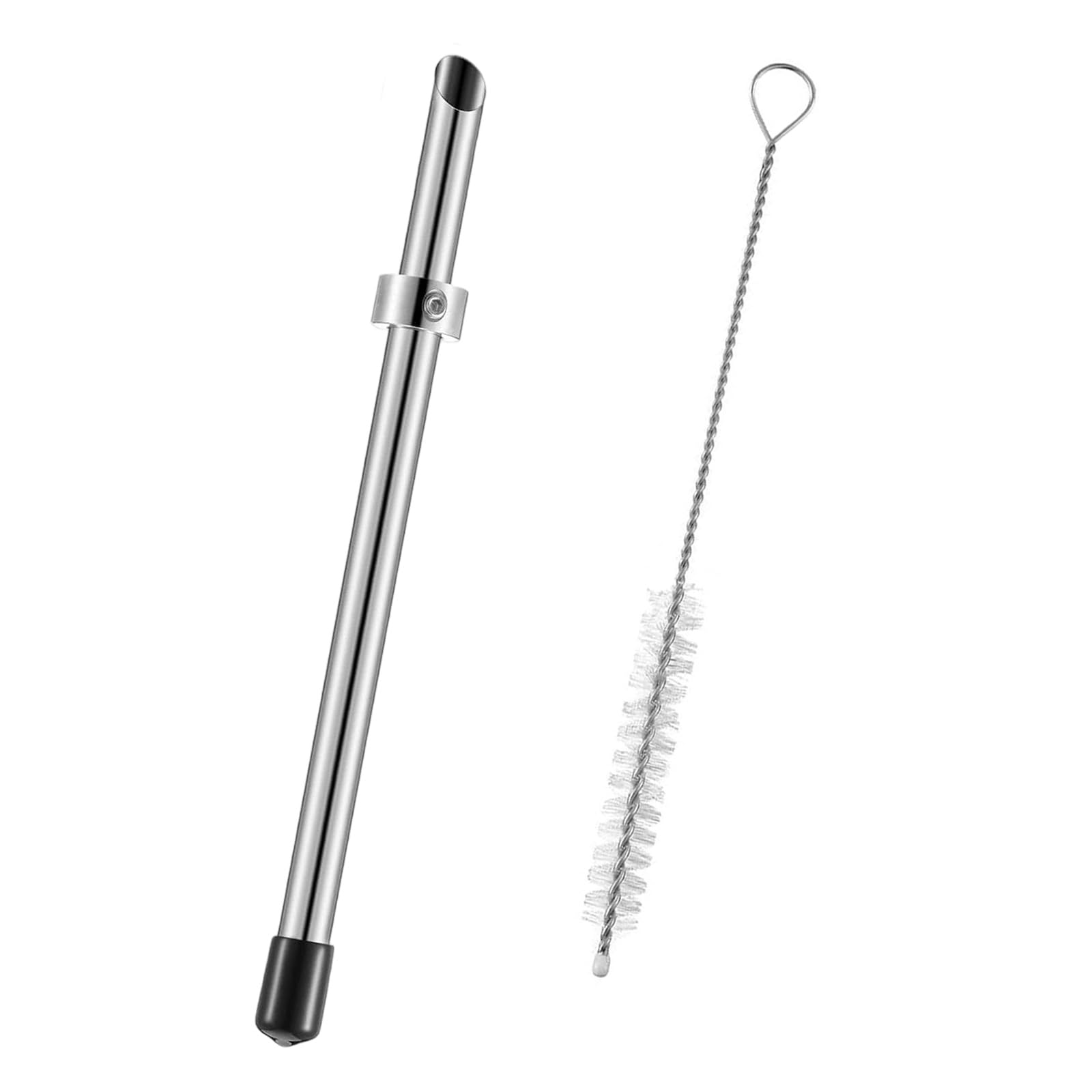 TFAOYS Stainless Steel Straw Hole Puncher Tool with Cleaning Brush for Beverage Preparation Practical Lemon Squeeze Accessories Lid Hole Puncher for Straw