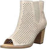 TOMS Women's Majorca Peep Toe Fashion Boot, Desert Taupe Diamond Perforated Suede Mix, 8.5