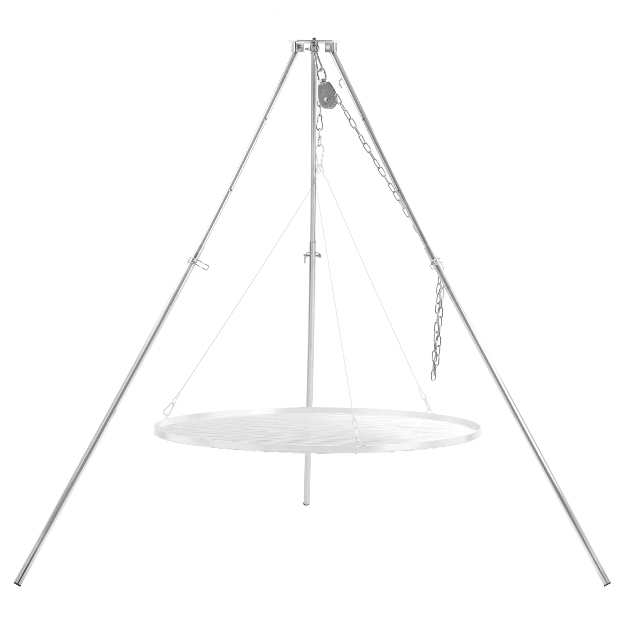 BBQ-Toro Barbacoa giratoria con bolsa de transporte, acero inoxidable, altura regulable 119-184 cm, trípode de acero inoxidable, parrilla giratoria sin brasero, barbacoa de jardín, giratoria, parrilla