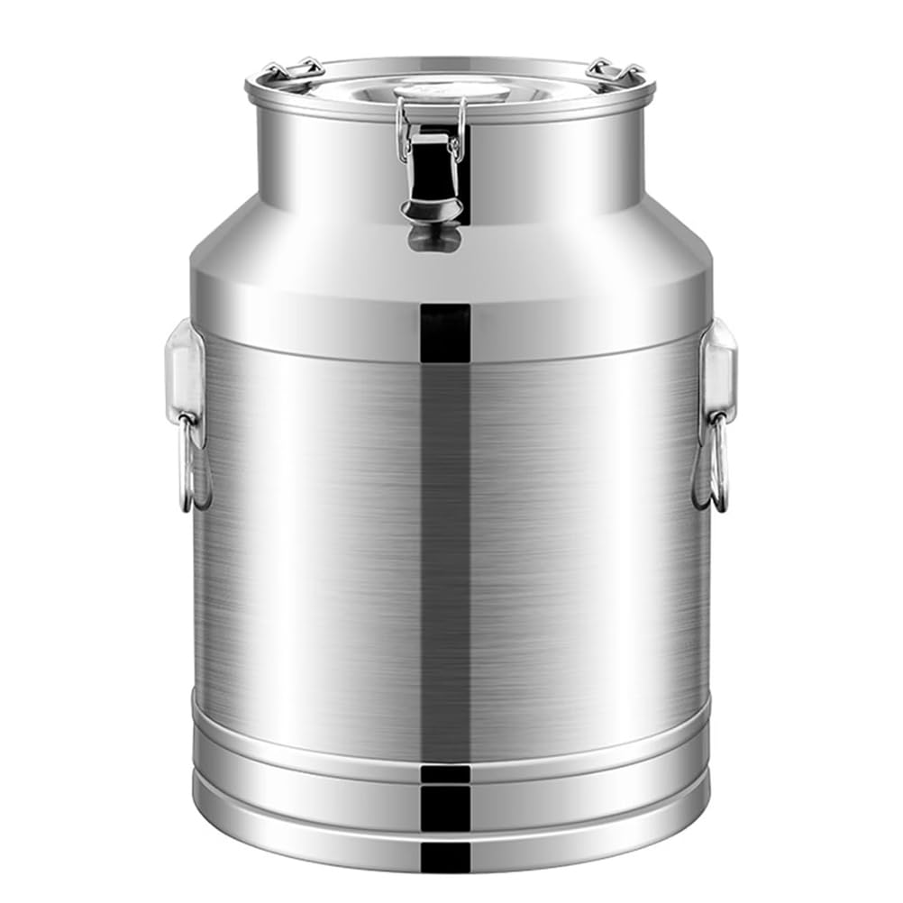 Pot à lait en acier inoxydable avec couvercle scellé en silicone et poignée de transport pour le stockage et le transport du lait, 18 l