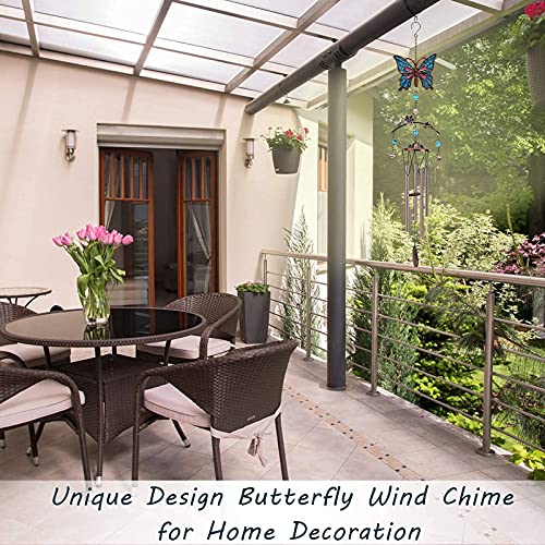 Butterfly Wind Chimes - Wind Chimes For Outside Deep Tone 34 Inches 5 Aluminum Tubes, Birthday Butterfly Gifts For Mom, Grandma, Daughter, Decoration For Home, Garden, Patio, Backyard #TOP3