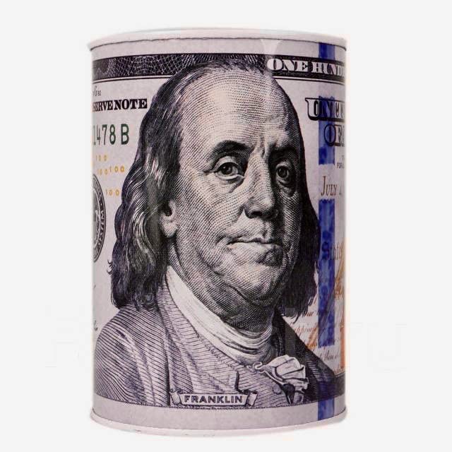 Buy Metal Piggy Bank 100 Dollar Bill 8.5" Tall Money Jar Benjamin