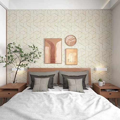 MelunMer Geometric Peel and Stick Wallpaper Gold 118In L 17.7In W Self Adhesive Removable Wallpaper for Bedroom/Bathroom Waterproof Modern Contact Paper for Cabinets Gold Contact Paper Shelf Liner MelunMer Geometric Peel and Stick Wallpaper Gold 118In L 17.7In W Self Adhesive Removable Wallpaper for Bedroom/Bathroom Waterproof Modern Contact Paper for Cabinets Gold Contact Paper Shelf Liner