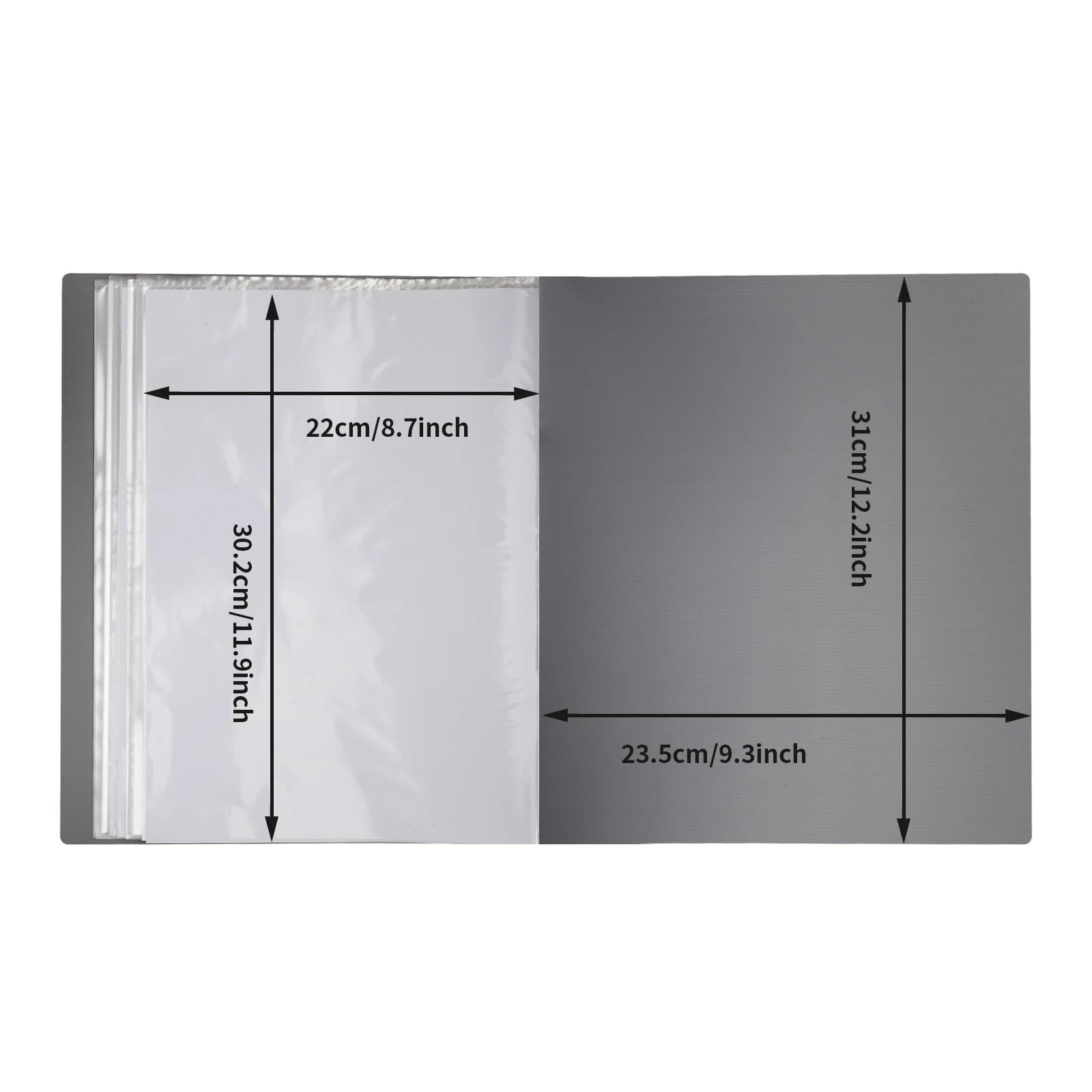 Carpeta A4 con fundas de plástico, carpeta portafolios 60 bolsillos, muestra documentos y certificados ilustraciones fotográficas, 2 uds Para Portafolio