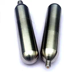 Cartucho de CO2 recarregável de cilindro de 45 g de alta pressão para barril de cerveja cartucho de CO2 de aço inoxidável recarregável pneumático de 45 g