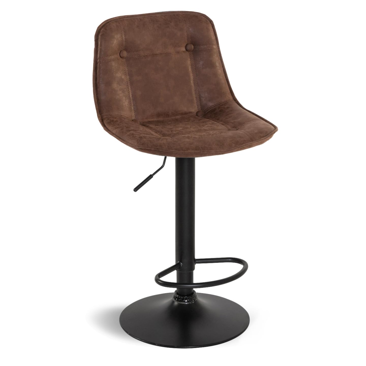 IDMarket - Lot de 4 tabourets de Bar Denver Marron Vintage