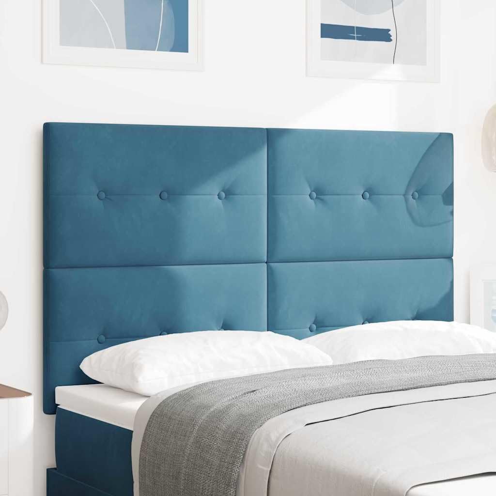 Testiera per Letto 160 cm in Velluto Blu Scuro Regolabile