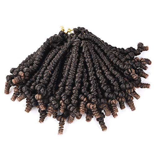 Silike Bob Spring Twist Pre-Twisted Short Curly Passion Twists Fluffy Twist Pre-Looped Spring Twists Crochet Hair Bomb Spring Twist Braiding Hair (6 inches, T30)