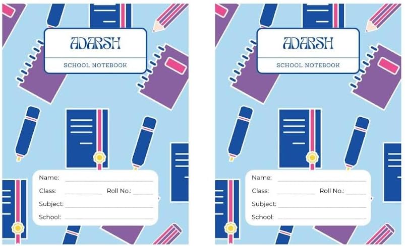 Adarsh's Single Line Notebook for School | 96 Pages | 25 x 19 cm | 65 ...