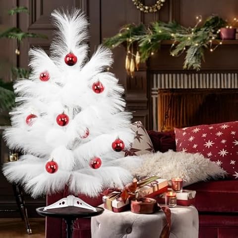 Erivc 35in White Tabletop Christmas Tree Cover