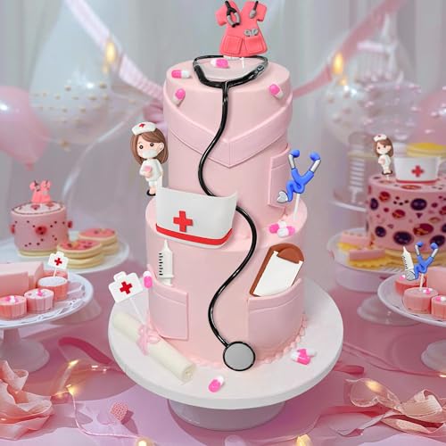 18PCS Nurse Cake Topper Nursing Cupcake Toppers for Nursing Doctor Graduation Party Supplies by RASSLISA - Image 3