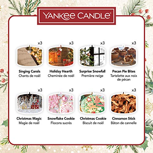 51slOY5wprL Yankee Candle Couronne calendrier de l'Avent | Coffret cadeau de bougies parfumées de Noël | 24 bougies chauffe-plat et 1 photophore | Collection Magical Christmas Morning