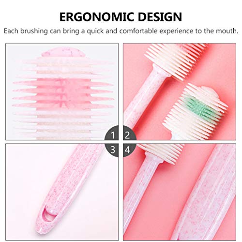 Toyvian Escova de Dentes Infantil de Silicone Escova de Dentes de Treinamento Infantil 360 Graus Com