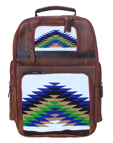 CHALLENGER Western Distressed Leather Handwoven Saddle Bag Inlay Travel Utility Bag 18SKB41