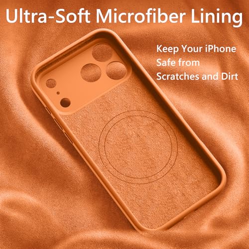 Image of FireNova Magnetic for iPhone 17 Pro Case, Compatible with MagSafe, [Integrated Silicone Camera Control Button] [Camera Protection] Anti-Scratch Microfiber Lining Phone Case, 6.3 inch, Orange