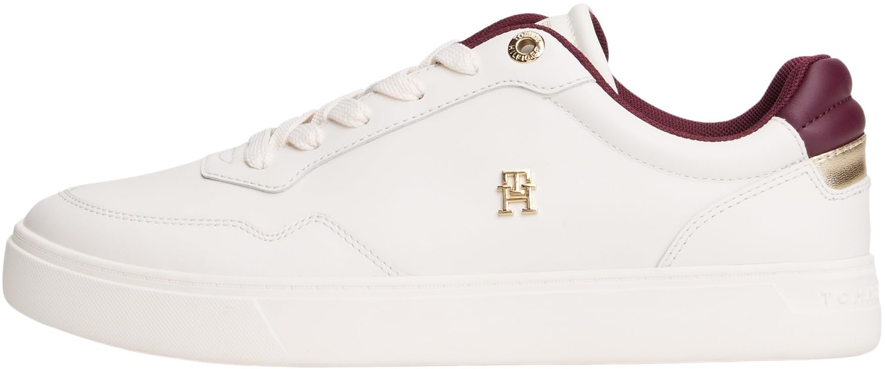 Tommy Hilfiger Women’s Essential Elevated Leather Cupsole Trainers, Off-White (Ancient White), 3.5