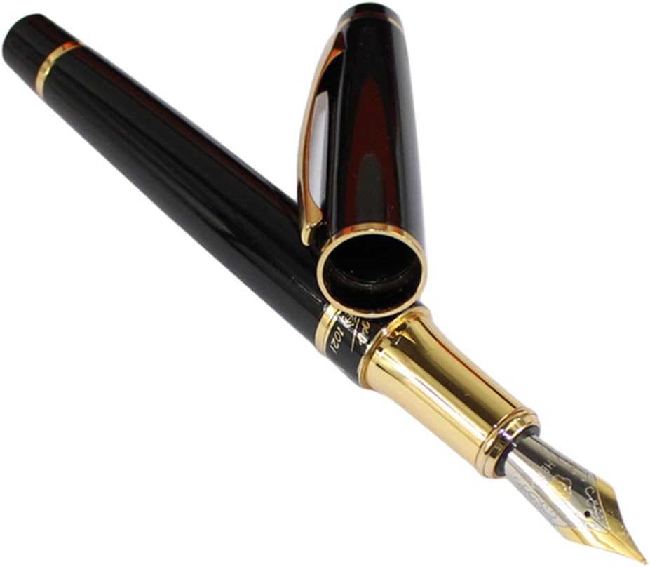 Gullor fashion 1021 black and golden clip fountain pen