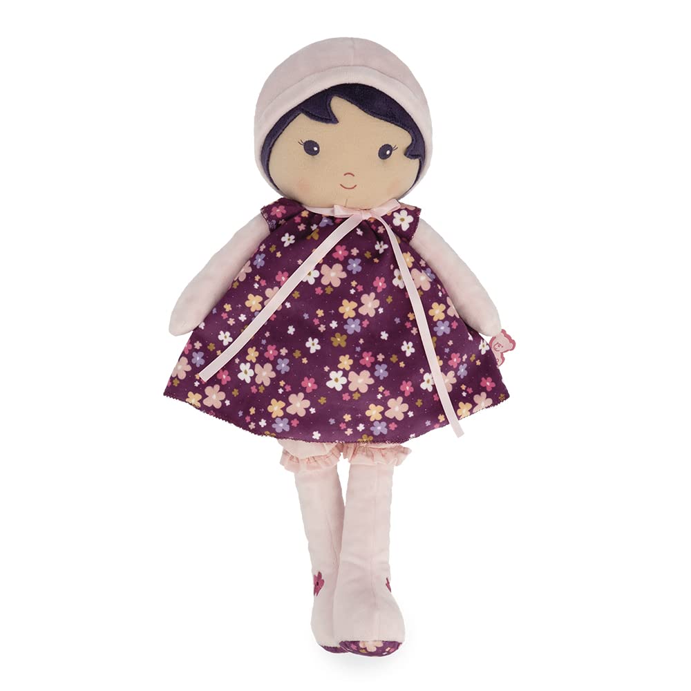 Kaloo - Tendresse - Violette - My 1st Soft Doll - 40 cm Large Fabric Doll - Floral Dress - Detachable Bloomers - Pretty Gift Box and Customisable Ribbon - 0 Months +, K200003