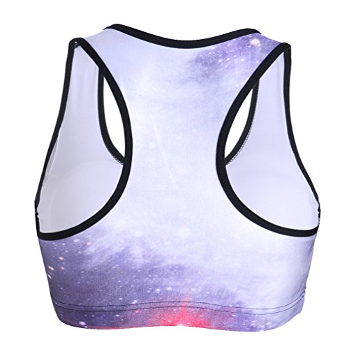 Image of Sister Amy Women's Aerobics Gym Dance Yoga Vest Printed Sports Bra Top Vest