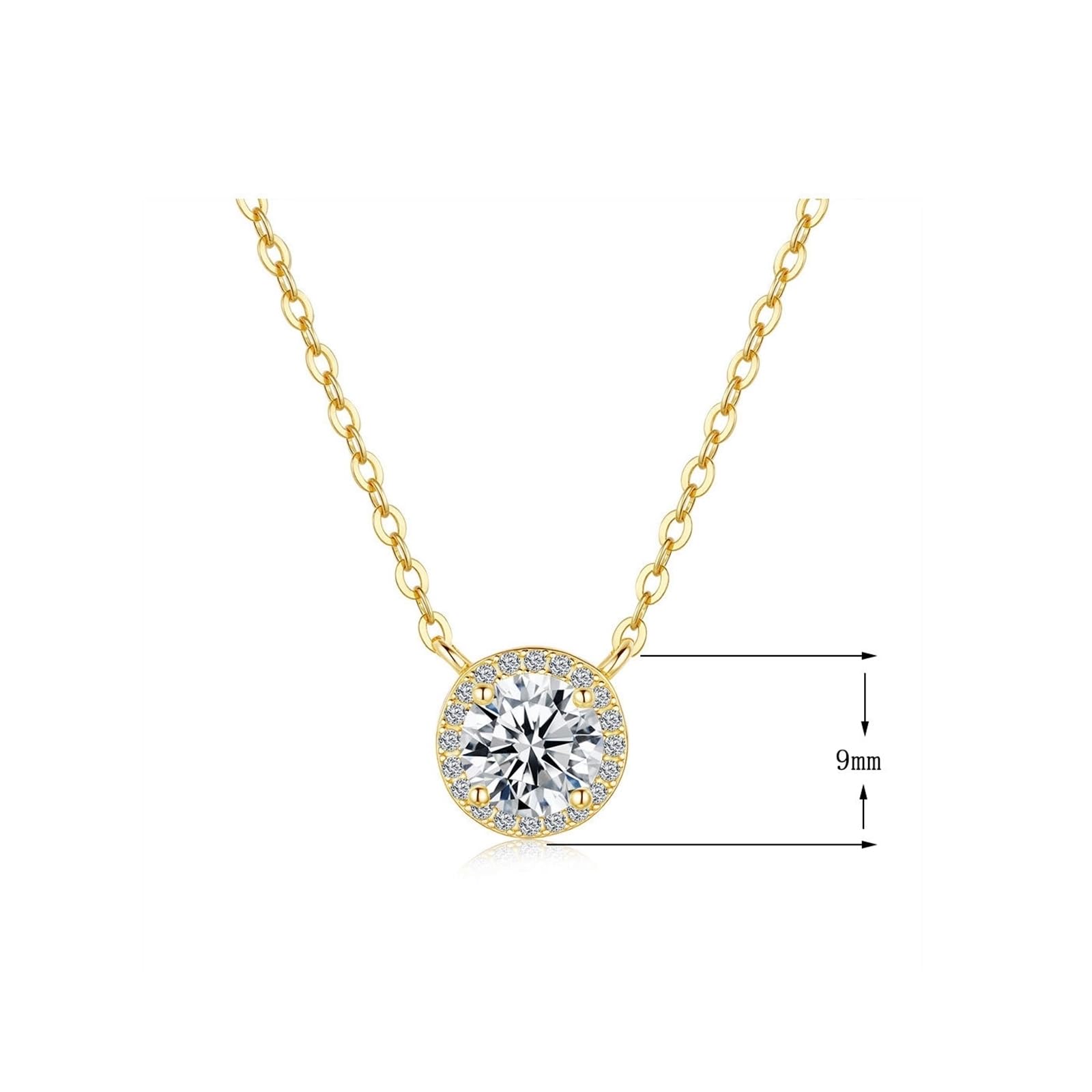 Collar de cadena para mujer, no se deslustra, collar femenino para mujer, moissanita