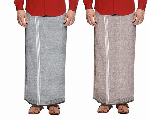 Image of Men's Cotton Lungi | Traditional Indian Wear | Soft & Breathable Checked Lungis for Daily Comfort, Home Wear & Casual Use | Free Size Wrap