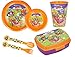 Set de 6 pcs- juego de vajillas para niños. Plato, Cuenco, Taza sanduchera, cubiertos color naranja