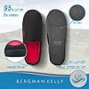 BERGMAN KELLY Men's Slippers, Two-Tone Cotton/Spandex, Non-Slip Indoor/Outdoor Men's House Shoes, Ranger Collection Black Red #2