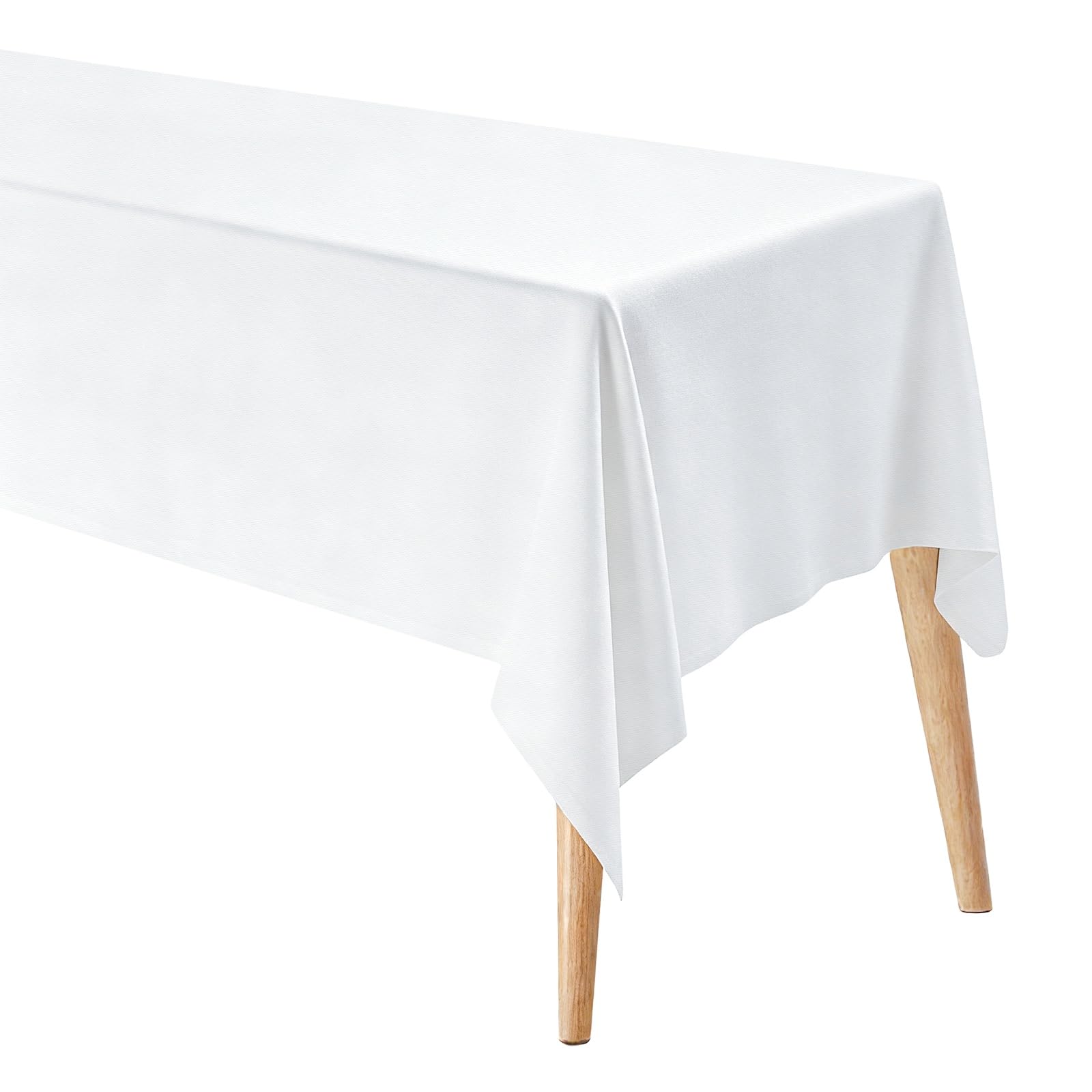M METERXITY Rectangle Tablecloth, 60 x 120 Inch Thickened Waterproof Polyester Table Cloth for Banquets/Buffet/Parties/Wedding, Anti-Wrinkle Washable Decorative Table Cover [Pure White] — image 1
