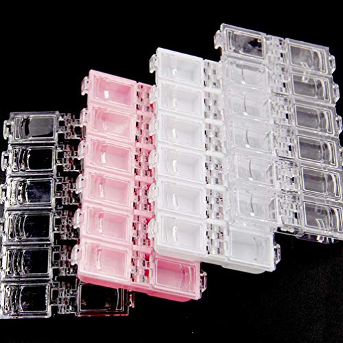 Image of ARTIBETTER 12-Compartment Jewelry Storage Box with Transparent Cover and Secure Closure Durable Compact Organizer for Small Accessories 4-Pack