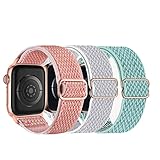 【Compatible con todos los modelos】: las correas de reloj son compatibles con Apple Watch Series 7, Series 6, Series 5, Series 4, Series 3, Series 2, Series 1, SE. Las correas vienen en 2 tamaños (38 mm/40 mm/41 mm y 42 mm/44 mm/53 mm) para elegir, verifique cuidadosamente el modelo y el tamaño de su reloj antes de realizar un pedido.