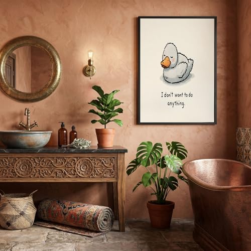 Affiche Scénario du Petit Canard Beige 60x90 cm - Tableau Décoration Murale Toile Salon